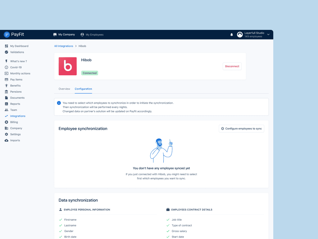 Let users configure their integrations